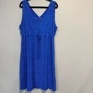 Fresh Produce Blue Patterned Floral Stretch Sleeveless Dress Beach XL